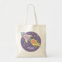Girls Niedliche Lila Raketenschiff-Weltraumgalaxie