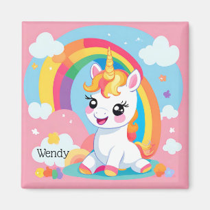 Girls Niedlicher Einhorn-Regenbogen-Individuelle N Magnet