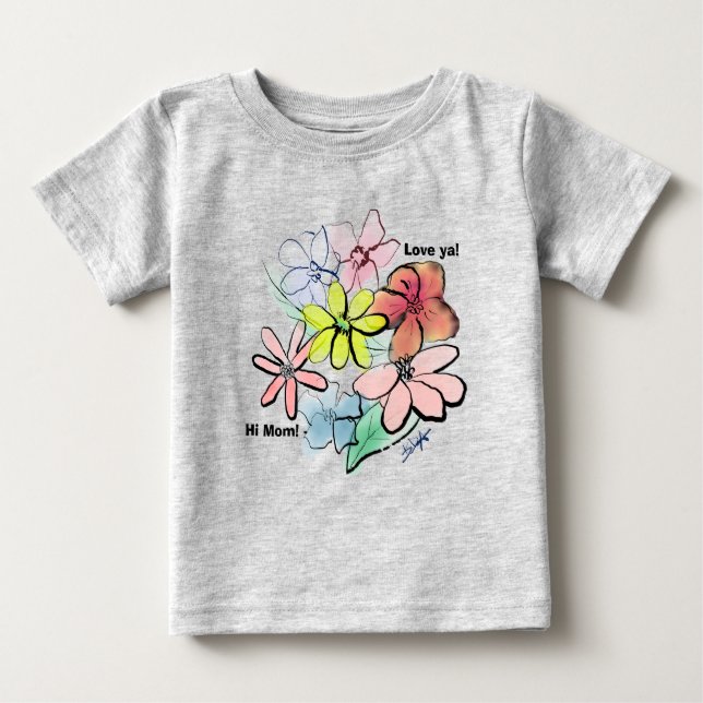 Girls Niedliches, Hübsches BlumenBouquet Baby T-shirt (Vorderseite)