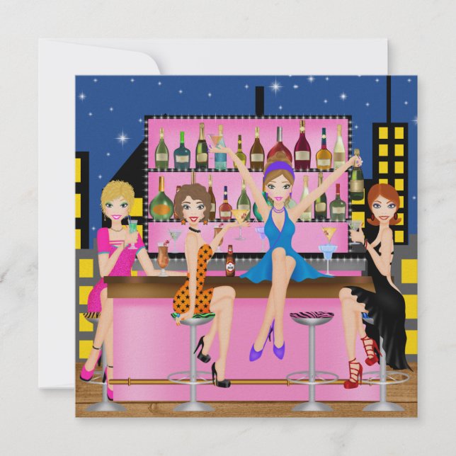 Girls Night Out - Bachelorette - SRF Einladung (Vorderseite)