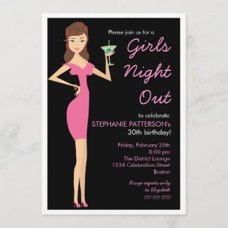 Girls Night Out Cocktail Diva Geburtstagsparty Einladung