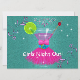 Girls Night OUT Einladungen mit Dress & Cosmo