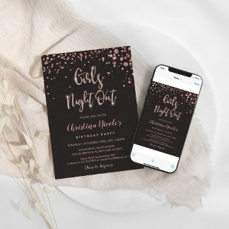 "Girls Night Out" Geburtstag oder Bachelorette Gla Einladung