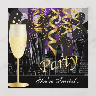 Girls Night Out Geburtstagsparty   Metallisch Lila Einladung