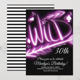 Girls Night Out Neon Wild 40. Geburtstag Einladung