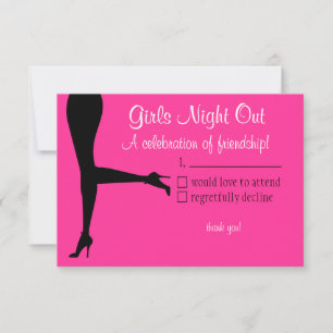 Girls Night Out-Reply-Karte RSVP Karte