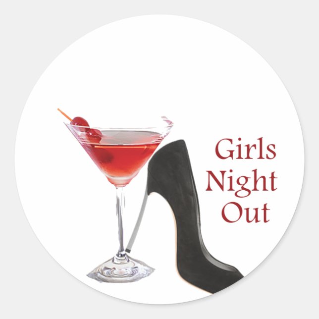 Girls Night Out Runder Aufkleber (Vorderseite)