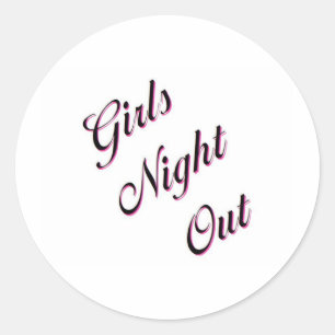 Girls Night Out Runder Aufkleber