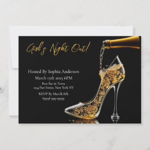 Girl's Night Out-Stiletto und Bubbly Einladung