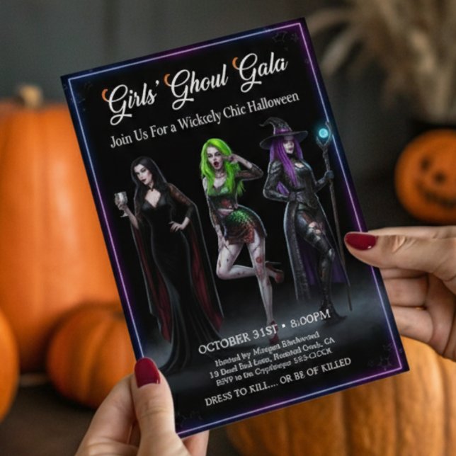 Girls Night Out Tancing Monster Halloween-Party Einladung (Von Creator hochgeladen)