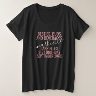 Girls Night Out Trip Custom Funny Pink Black Große Größe T-Shirt
