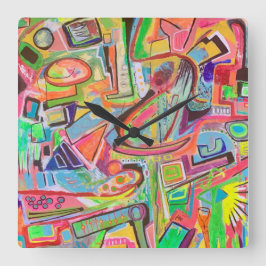 Girls Night Out Wall Clock Quadratische Wanduhr