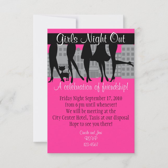 Girls Night Out WIth Kitty Style A Einladung (Vorderseite)