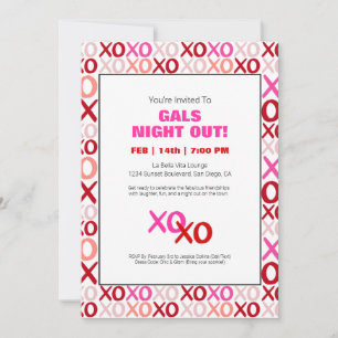 Girls Night Out XOXO Pink Niedlich Galentine Day P Einladung