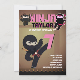 Girls NINJA MOVIE STAR WARRIOR Cartoon Party Einladung