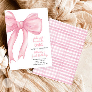 Girls nur Wanne sein eine rosa Bow Coquette Geburt Einladung