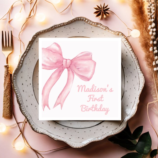 Girls nur Wanne sein eine rosa Bow Coquette Geburt Serviette (Von Creator hochgeladen)