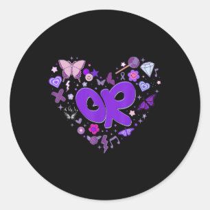 Girls Olivia Vorname Personalisiert Groovy 80er He Runder Aufkleber