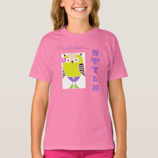Girls Owl Baby Doll T - Shirt