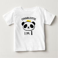 Girls Panda Bear Princess 1. Geburtstag T - Shirt