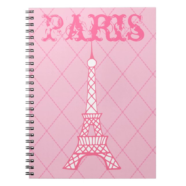 Girl's Paris Eiffel Tower School Notebook Geschenk Notizblock (Vorderseite)