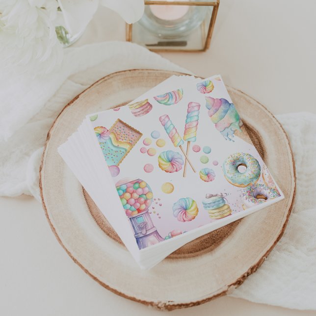 Girls Pastel Candy Land Birthday Party Table Serviette (Von Creator hochgeladen)