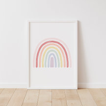 Girls Pastel Rainbow Kinderzimmer Deco Print