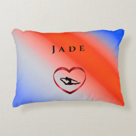 Girls Patriotic Red White & Blue Gymnastik Dekokissen