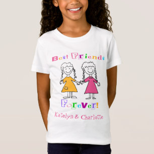 Girls Personalisiert Best Friends Forever T-Shirt