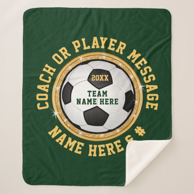 Girls Personalisiert Soccer Senior Night Gift Idee Sherpadecke (Vorderseite)