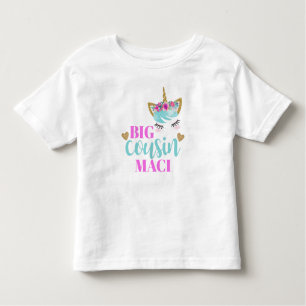 Girls Personalisiert Watercolor Unicorn Große Cous Kleinkind T-shirt