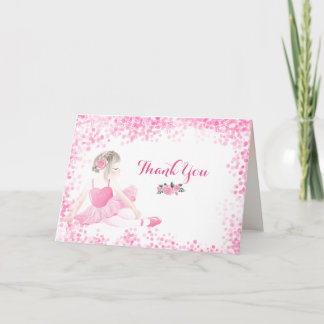 Girls Pink Ballerina Sparkle Vielen Dank Karte