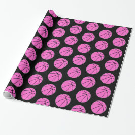 Girls Pink Basketball Player Sports Geschenkpapier