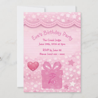 Girls Pink Birthday Invitation Einladung