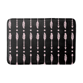 Girls Pink & Black Arrows Boho Chic Deco Badematte