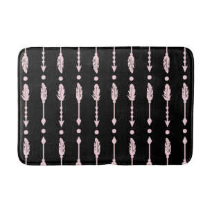 Girls Pink & Black Arrows Boho Chic Deco Badematte