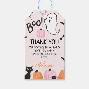 Girls Pink Boo Halloween Geburtstag Danke Tag Geschenkanhänger