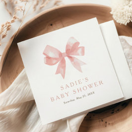 Girls' Pink Bow Coquette Babydusche Serviette