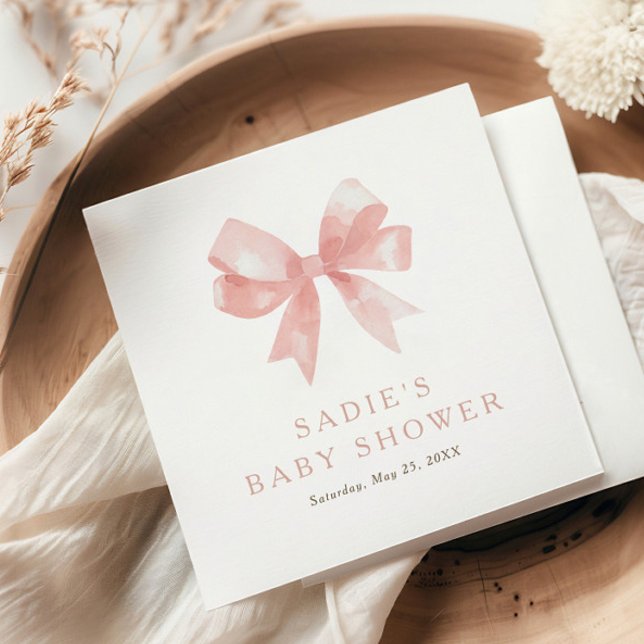 Girls' Pink Bow Coquette Babydusche Serviette (Von Creator hochgeladen)