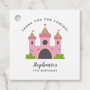 Girls Pink Burg Prinzessin Geburtstagsparty Geschenkanhänger