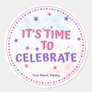 Girls Pink Gefallen Geburtstagsparty Runder Aufkleber