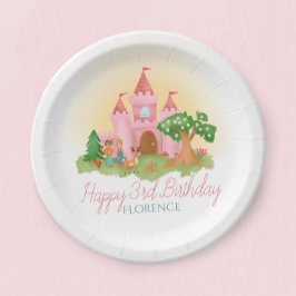 Girls Pink Girly Fairytale Princess Kindergeburtst Pappteller