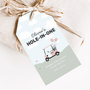 Girls' Pink Hole-in-One Golf 1. Geburtstag Gefalle Geschenkanhänger
