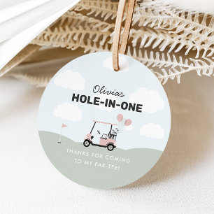Girls' Pink Hole-in-One Golf 1. Geburtstag Geschenkanhänger
