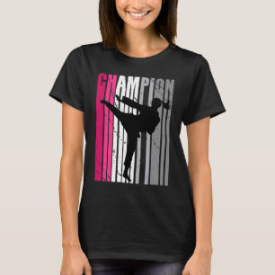 Girls Pink Karate Geburtstag Farbenfrohe Niedliche T-Shirt