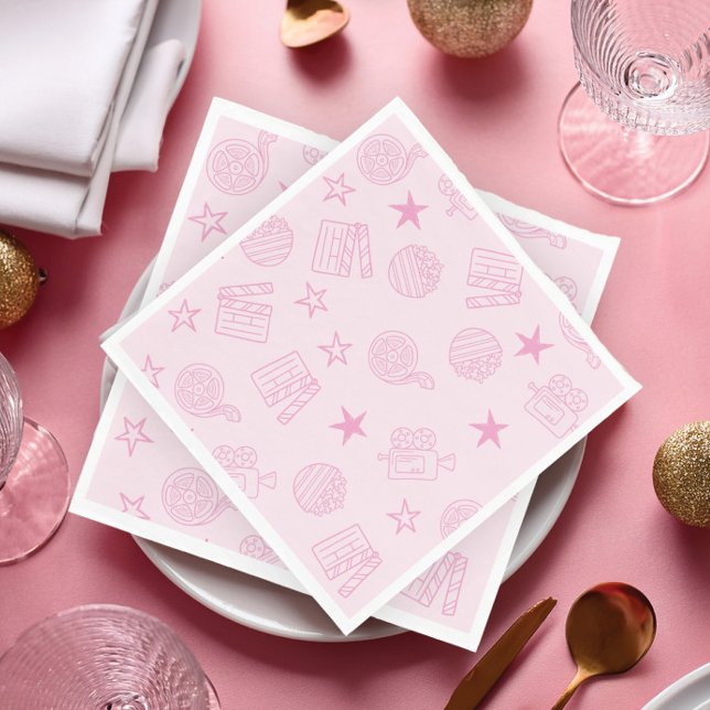 Girls’ Pink Movie Night Napkins Serviette (Von Creator hochgeladen)