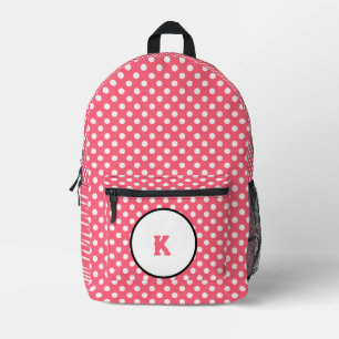 Girls Pink Polka dots Bedruckter Rucksack