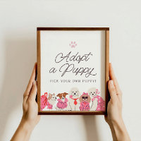 Girls Pink Puppy Birthday Adoptier ein Welpenzeich