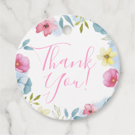 Girls Pink Spring Boho Wasserfarbe Babydusche Geschenkanhänger