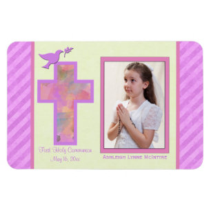 Girls Pink Striped 1 Heiliger Kommune Foto Magnet